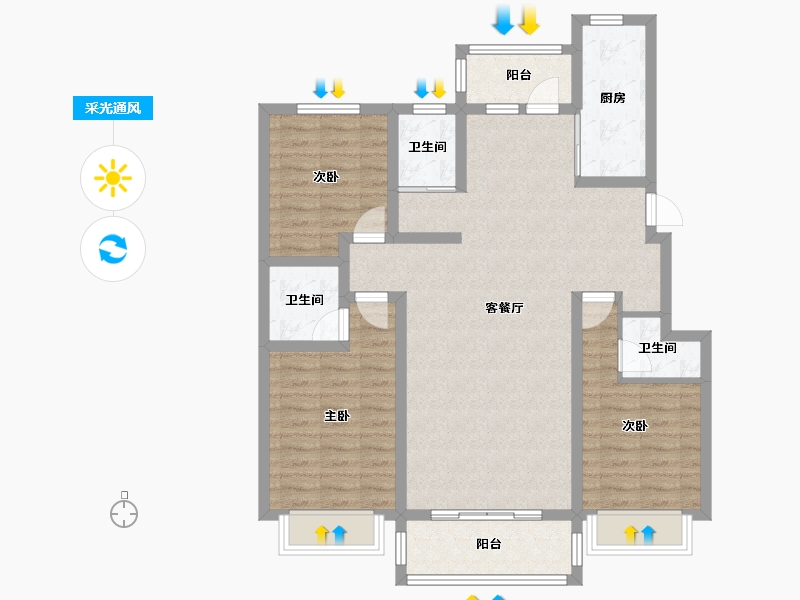 河北省-石家庄市-文昌园-103.12-户型库-采光通风