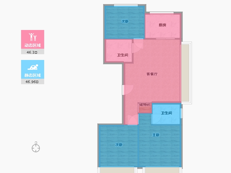 北京-北京市-和光煦境-84.80-户型库-动静分区