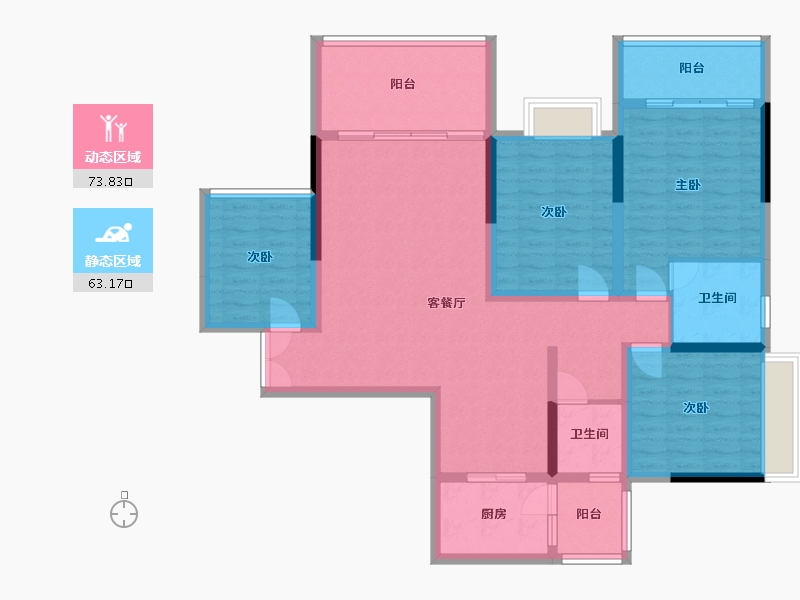 贵州省-六盘水市-建中大厦-113.35-户型库-动静分区