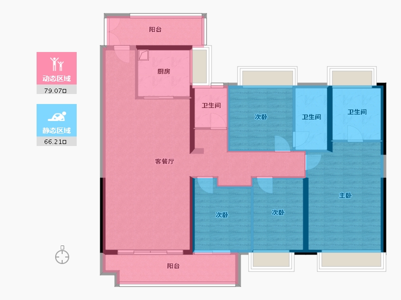 广东省-清远市-保利天汇-天境-132.58-户型库-动静分区