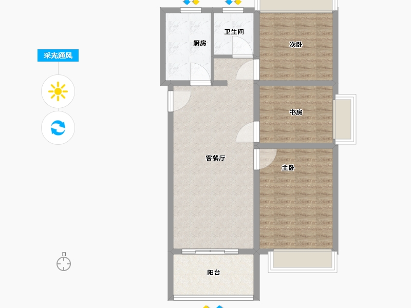 河南省-平顶山市-益宏宏天地-85.60-户型库-采光通风