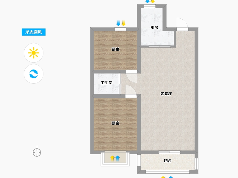 河北省-石家庄市-文昌园-72.08-户型库-采光通风