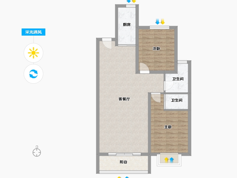 河北省-石家庄市-文昌园-83.15-户型库-采光通风