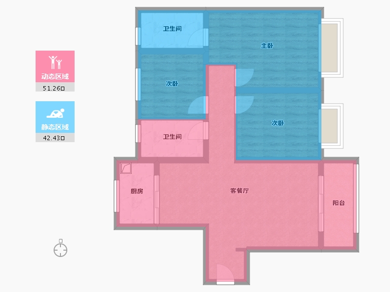 山西省-运城市-正通万和城-96.00-户型库-动静分区