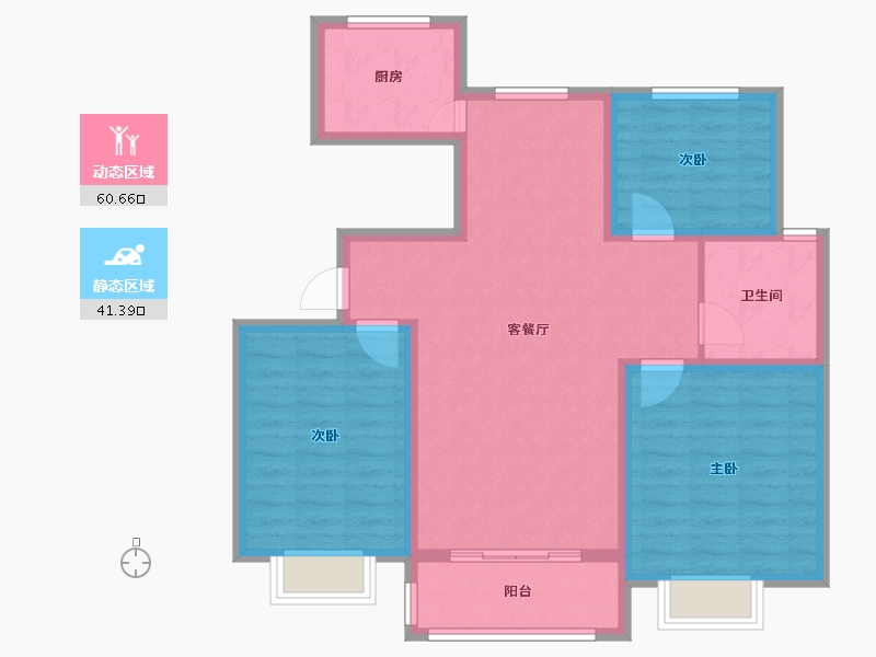 山东省-德州市-星空喜园西区B组-91.40-户型库-动静分区