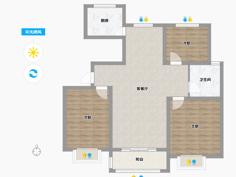 山东省-德州市-星空喜园西区B组-91.40-户型库-采光通风