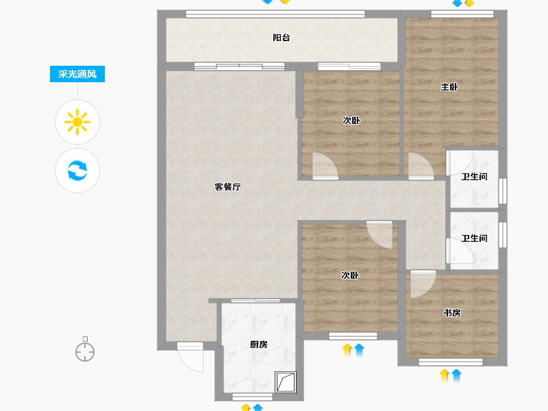 福建省-福州市-融信海纳新潮-100.00-户型库-采光通风