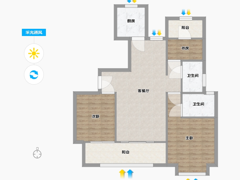 福建省-福州市-正祥日照香园-90.00-户型库-采光通风