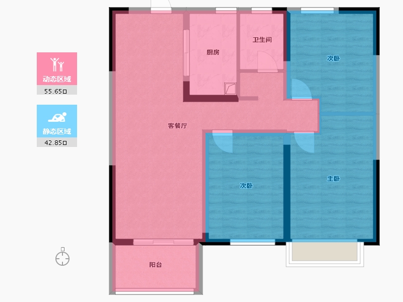 河南省-新乡市-新乡正商兰庭华府-88.00-户型库-动静分区