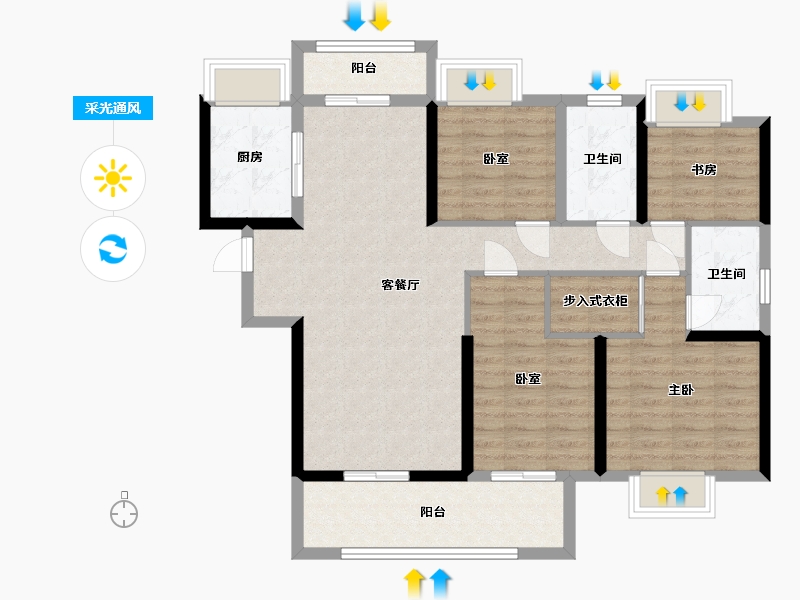 湖南省-株洲市-宴南都二期状元府-101.49-户型库-采光通风