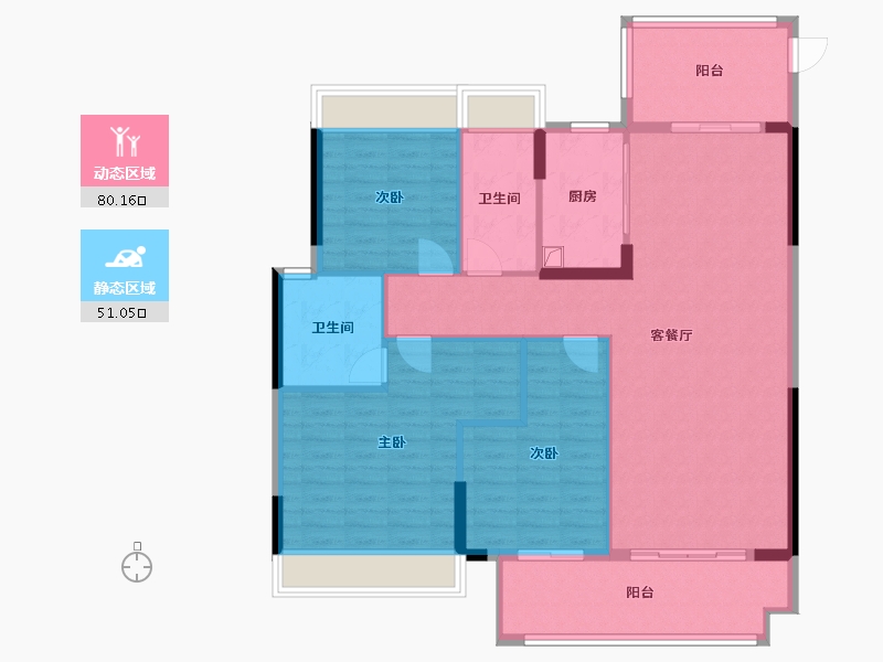 湖北省-荆州市-忆美当代城MOMA-120.00-户型库-动静分区