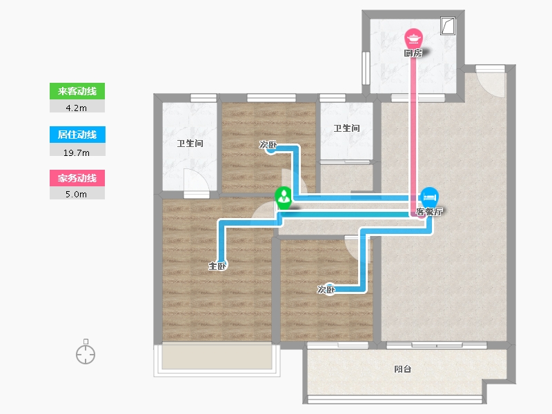 河南省-新乡市-碧桂园凤栖台-88.00-户型库-动静线