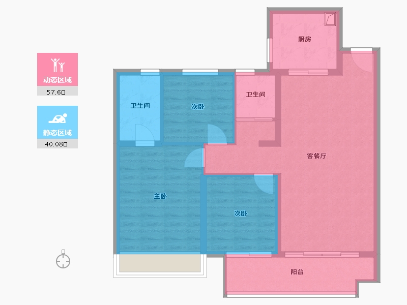 河南省-新乡市-碧桂园凤栖台-88.00-户型库-动静分区