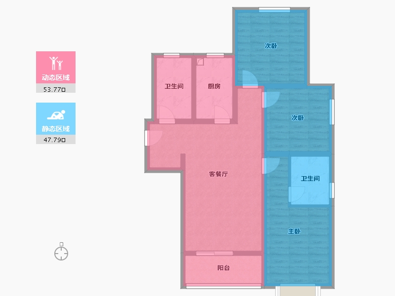 河北省-石家庄市-润都御园-89.99-户型库-动静分区