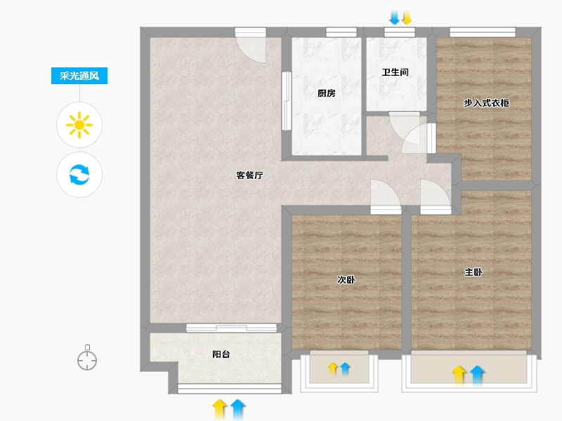 江苏省-徐州市-恒泰金樾府-84.00-户型库-采光通风