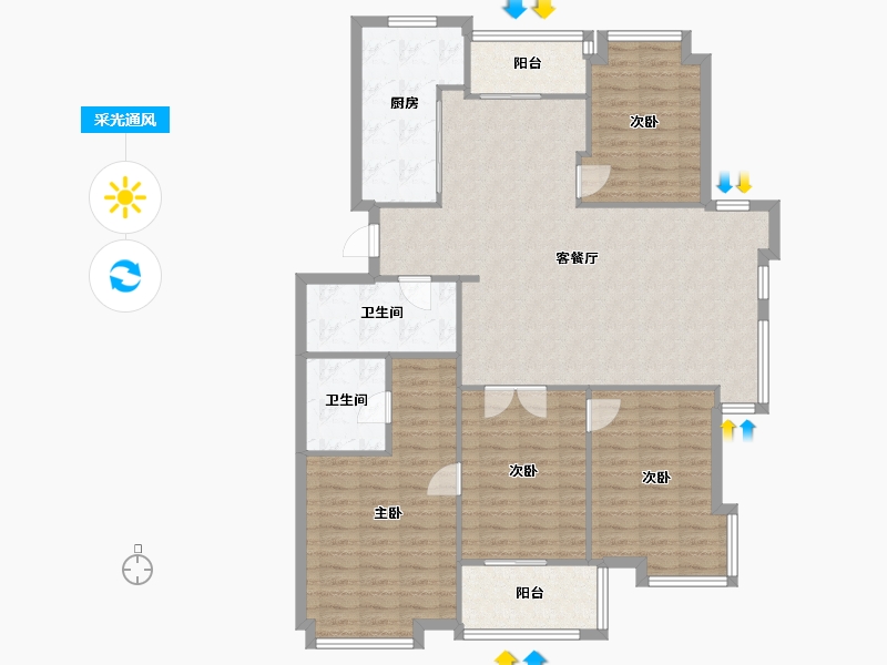 浙江省-杭州市-香溪地-115.74-户型库-采光通风