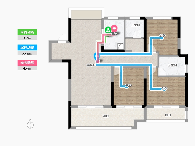 安徽省-淮北市-御龙国际-95.59-户型库-动静线