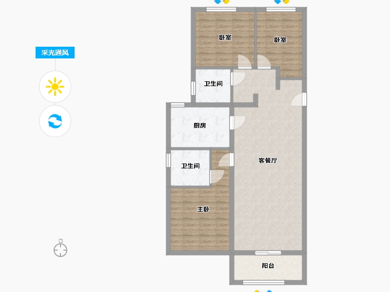 山西省-晋城市-浩翔君悦宸-101.95-户型库-采光通风