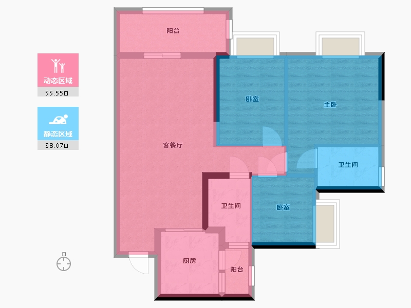 贵州省-遵义市-麒龙华府-84.00-户型库-动静分区