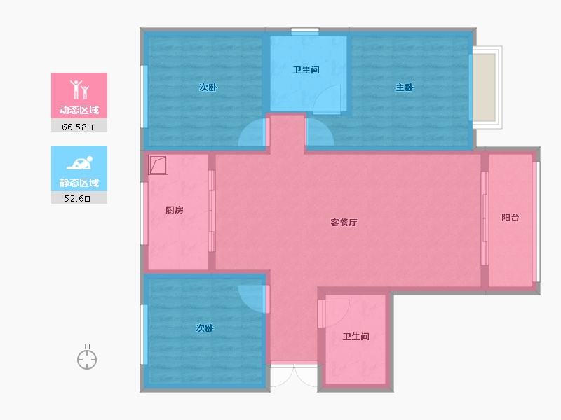 陕西省-咸阳市-亿和景观壹号-107.20-户型库-动静分区