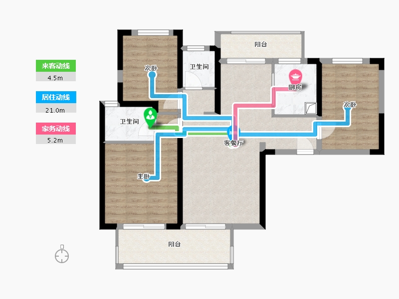 河南省-洛阳市-美的浩德云熙府-86.00-户型库-动静线