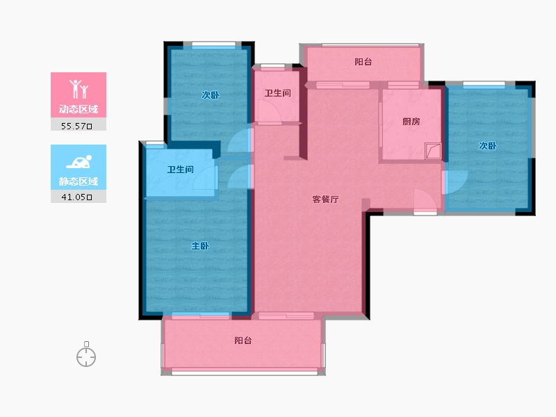 河南省-洛阳市-美的浩德云熙府-86.00-户型库-动静分区