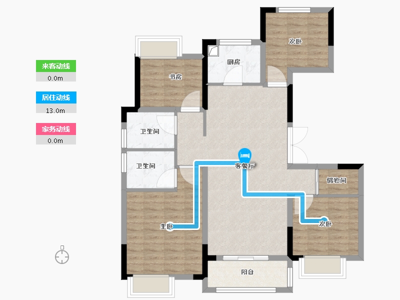 江苏省-南京市-红豆香江华庭-95.20-户型库-动静线