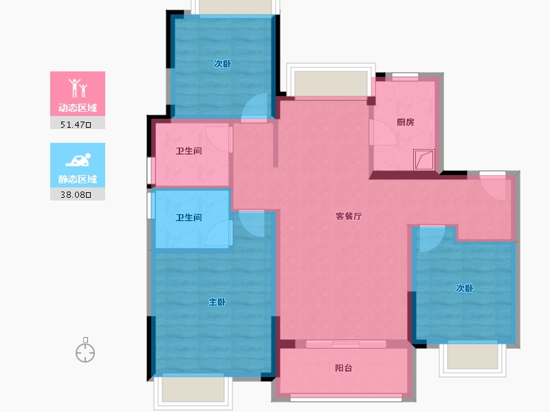 江苏省-南京市-红豆香江华庭-79.20-户型库-动静分区