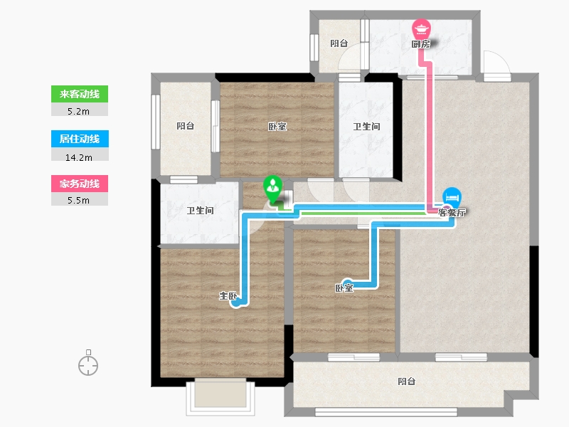 广西壮族自治区-柳州市-祥云 凌云府-84.80-户型库-动静线