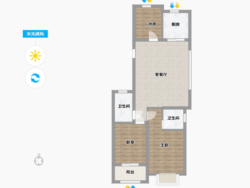 浙江省-杭州市-天瑄城-80.19-户型库-采光通风