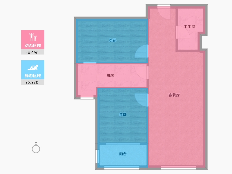 河北省-唐山市-澜庭公馆-69.93-户型库-动静分区