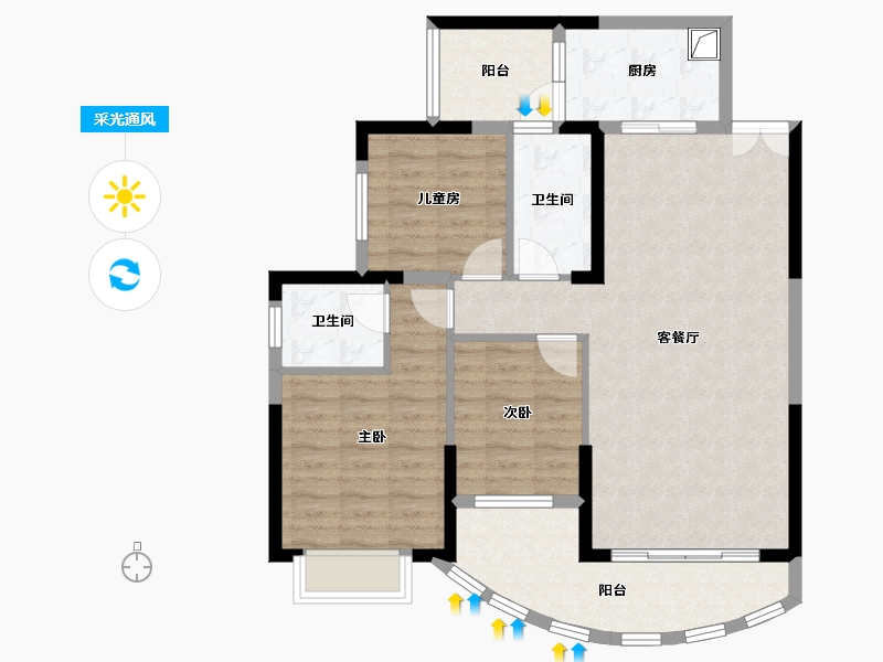 贵州省-六盘水市-山水园居-95.11-户型库-采光通风