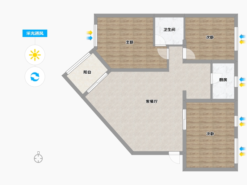 四川省-成都市-锦绣花园-东区-103.44-户型库-采光通风