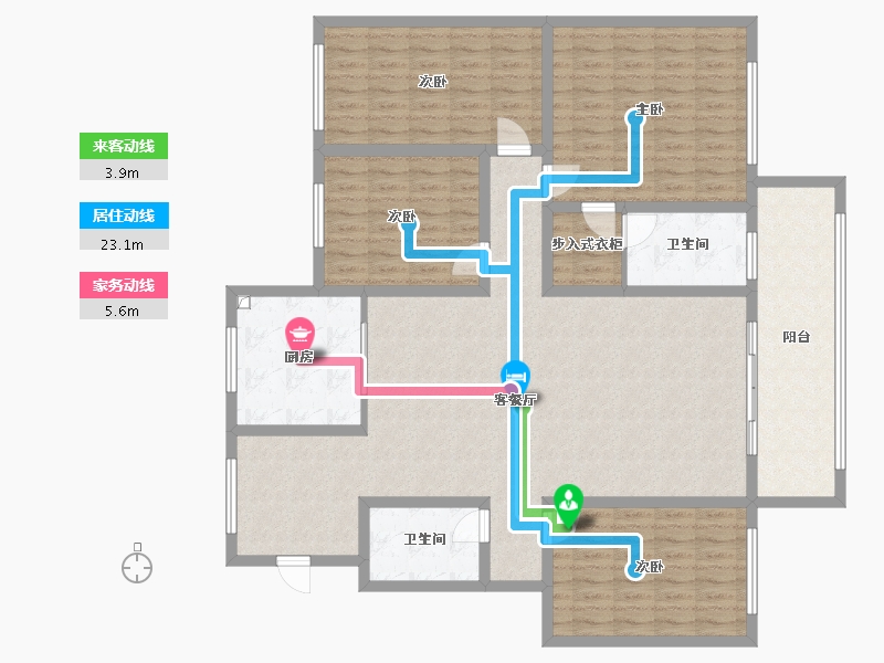 内蒙古自治区-呼和浩特市-左右城-108.80-户型库-动静线