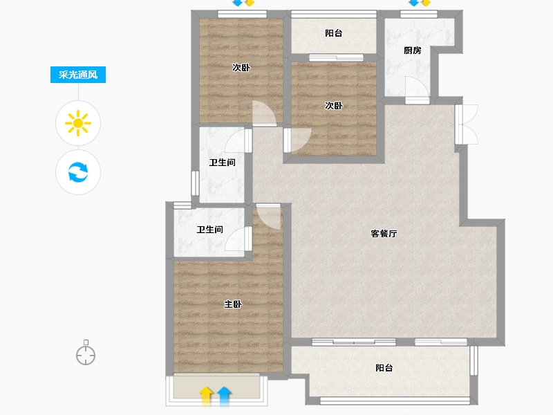 河南省-许昌市-天明雅园-103.59-户型库-采光通风