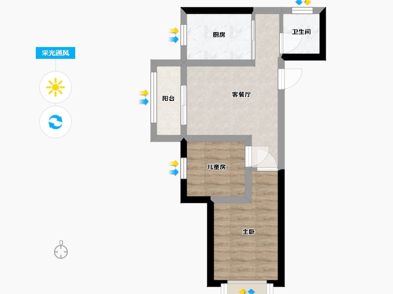 河南省-郑州市-泰宏建业国际城-46.00-户型库-采光通风