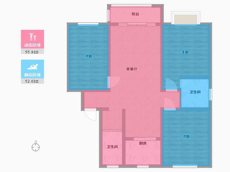 河南省-鹤壁市-浚县农场神农花园-104.80-户型库-动静分区