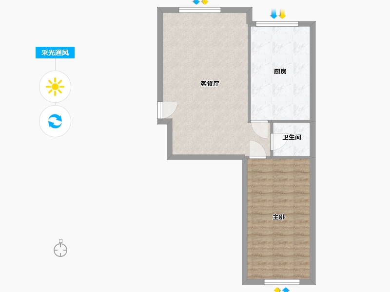 黑龙江省-大庆市-唯美康城-3期-76.00-户型库-采光通风