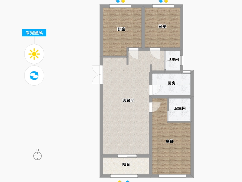 河北省-保定市-晨阳小镇-84.00-户型库-采光通风