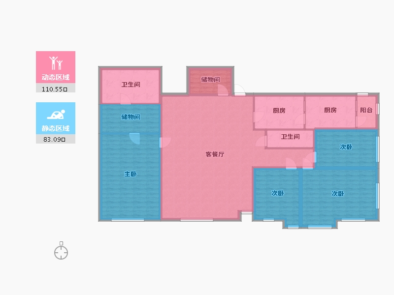 北京-北京市-国瑞城-西区-206.40-户型库-动静分区