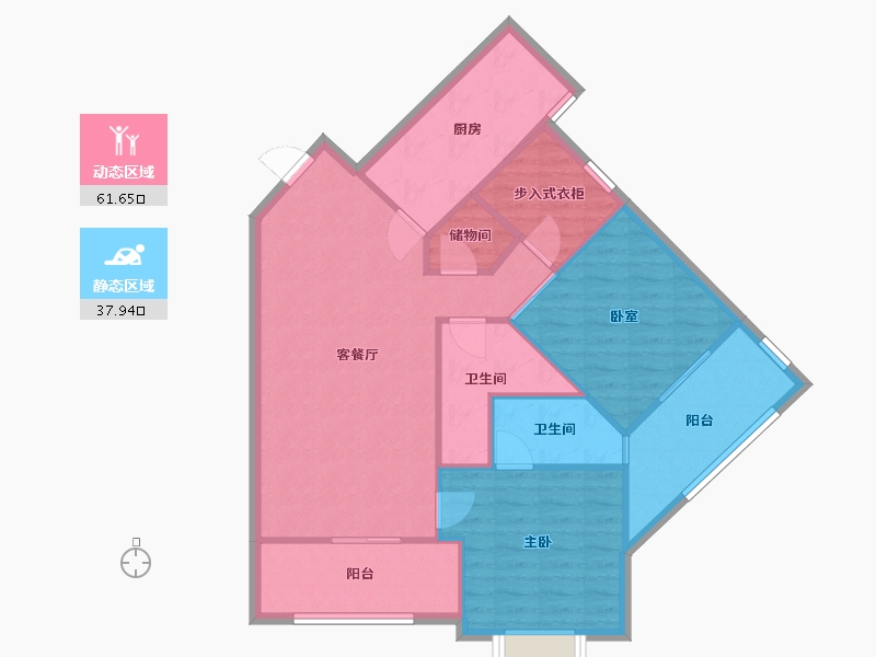 北京-北京市-新新小区-95.00-户型库-动静分区