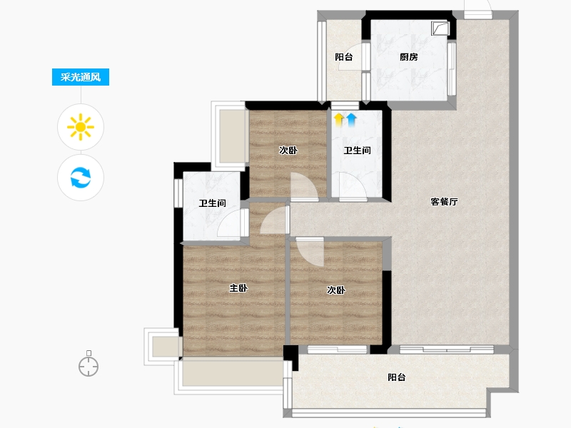 广东省-佛山市-金融街金悦府-81.41-户型库-采光通风