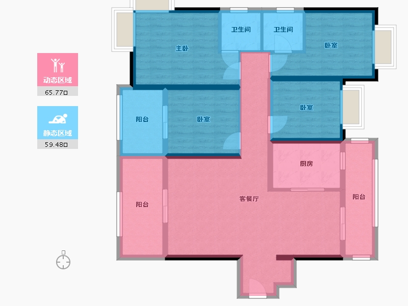 湖南省-长沙市-润和湘江天地-108.00-户型库-动静分区