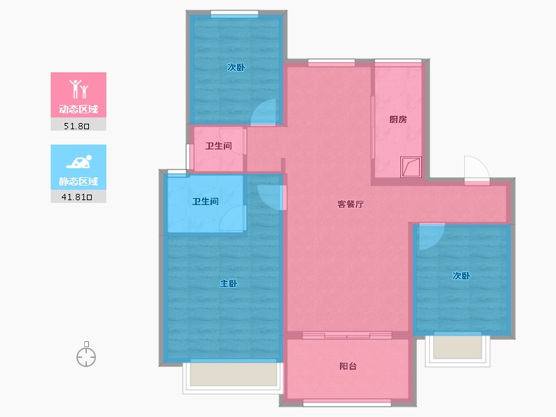 河北省-保定市-长瑞云锦-94.63-户型库-动静分区