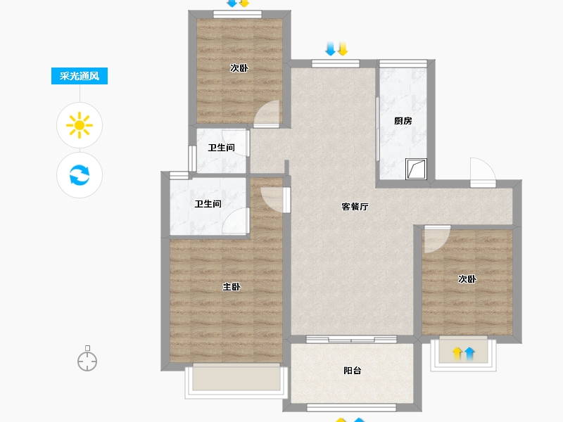 河北省-保定市-长瑞云锦-94.63-户型库-采光通风