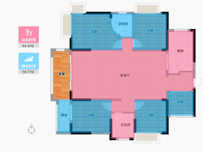 广东省-梅州市-永江幸福里-123.49-户型库-动静分区