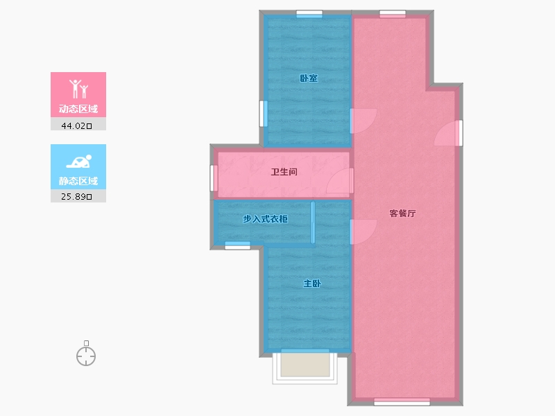 黑龙江省-哈尔滨市-学府水岸-89.60-户型库-动静分区