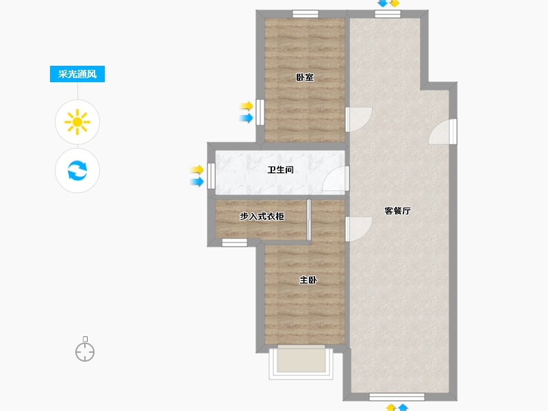 黑龙江省-哈尔滨市-学府水岸-89.60-户型库-采光通风