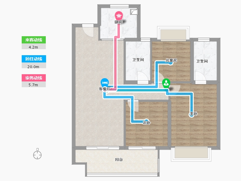 江苏省-南通市-璞悦观邸-91.20-户型库-动静线