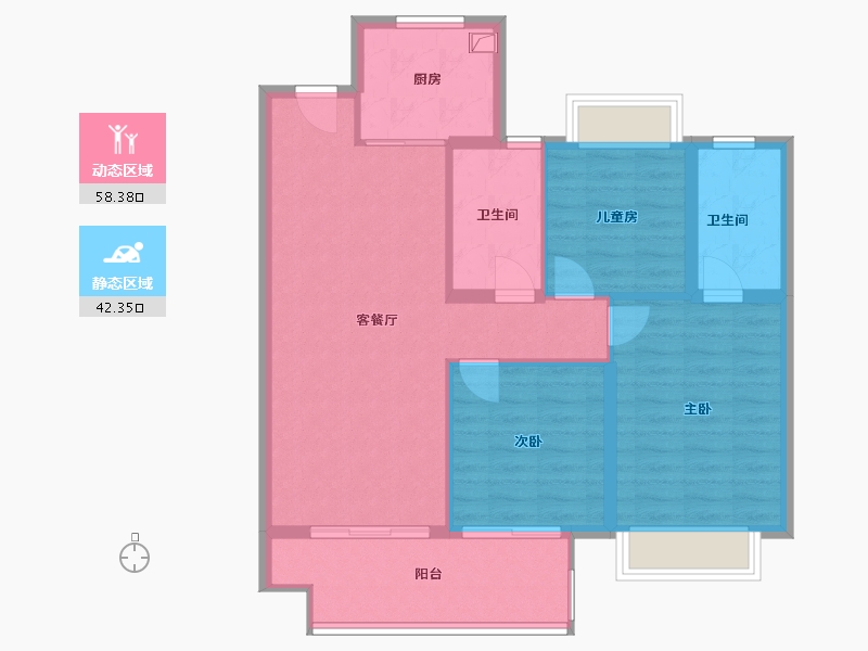 江苏省-南通市-璞悦观邸-91.20-户型库-动静分区